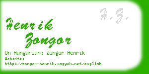 henrik zongor business card